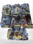 Seven Mattel Max Steel figures,