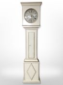 A Scandinavian painted and gilt longcased clock, with pendulum only,