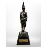 A white metal military figure depicting a 4th Royal Irish Guard,