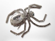 An encrusted spider costume brooch