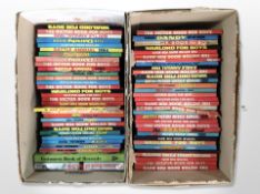 Two boxes of collection of vintage boy's annuals, Victor, The Dandy,