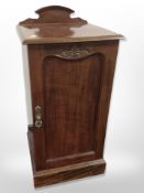 A mahogany pot cupboard by Robson and Sons, Newcastle upon Tyne,