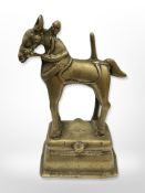 A 19th century Tibetan brass figure of a horse,