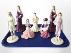 A group of seven Coalport ladies of Fashion and Birthstone collection figures