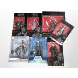 Five Hasbro Star Wars The Black Series figures and two further Disney Store figures,