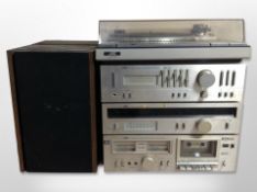 A JVC L-A55 auto return direct drive turn table, A-X2 stereo amplifier,