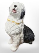 A very large figure ceramic figure of an Old English Sheepdog,