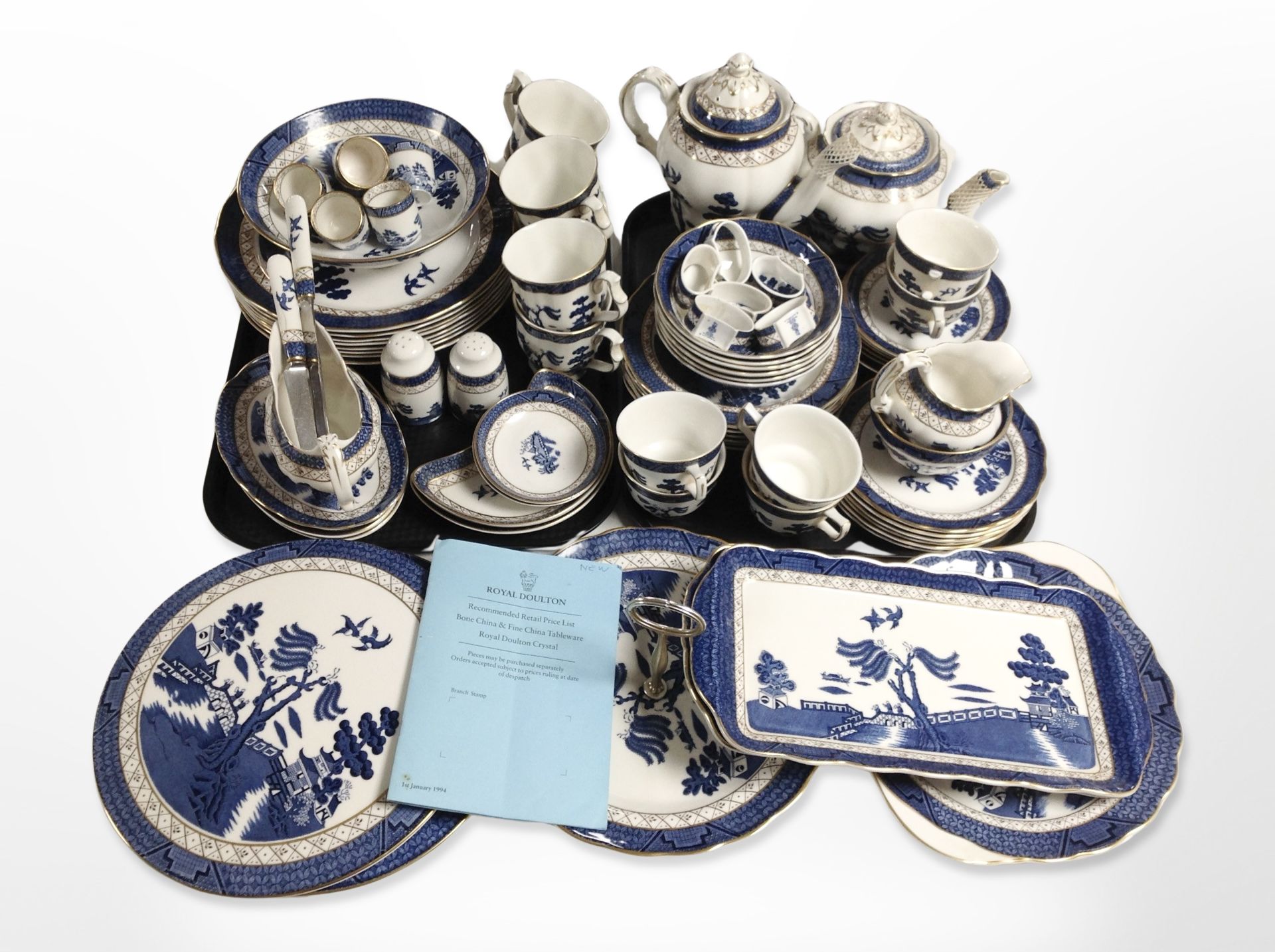 Approximately seventy five pieces of Royal Doulton Booths Real Old Willow tea and dinner porcelain - Image 2 of 2