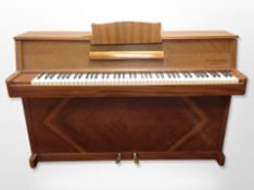 A Swedish Hoffmann teak cased overstrung upright piano,