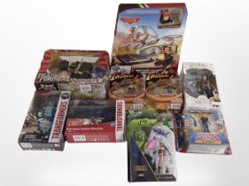 Ten Hasbro and other figures including Harry Potter, Indiana Jones,