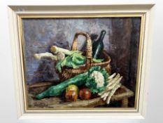 Danish school : Still life with vegetables, oil on canvas,