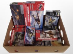 Nine Revell & Air Fix model sets including military vehicles etc