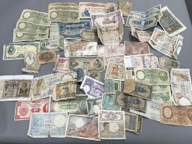 A collection of foreign banknotes