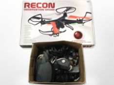A Recon Observation drone in box and a further box of electricals