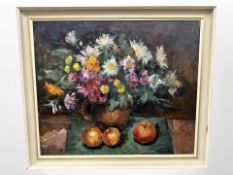 Danish school : Still life of flowers in a jug, oil on canvas,