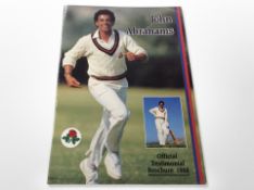 An Official Cricket Testimonial magazine signed by John Abrahams