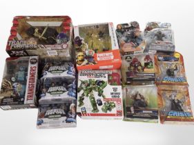 Ten Hasbro and other figures including Transformers,