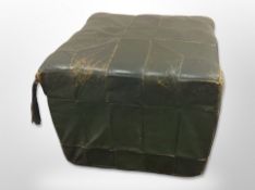 20th century Scandinavian stitched leather footstool,