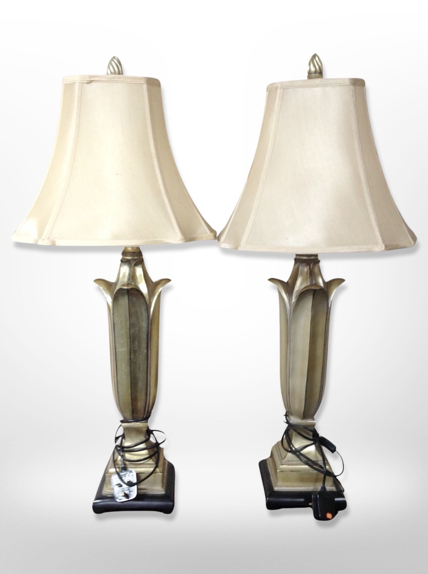 A pair of contemporary table lamps,