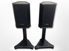 A pair of Tannoy speakers on stands,