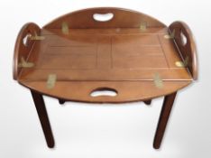 A mahogany butler's tray table,