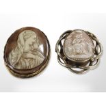 Two cameo brooches