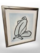 Continental colour print depicting a nude figure,