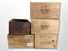 Five pine wine / port crates,