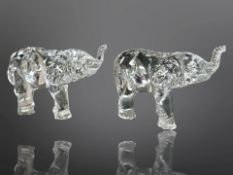 A pair of Waterford Crystal Elephant calves, height 7 cm, boxed.