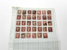 Thirty four penny red stamps