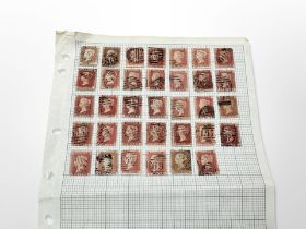 Thirty four penny red stamps