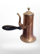 A Victorian copper chocolate pot,