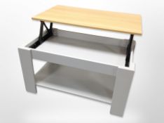 A lift top coffee table,