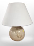 An earthenware table lamp,