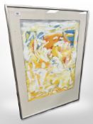 John Frans : Abstract, oil on paper, 54cm x 74cm.