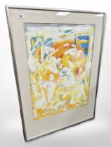 John Frans : Abstract, oil on paper, 54cm x 74cm.