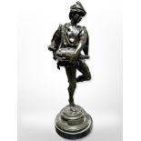 After Jean-Didier Debut (1824-1893) A late 19th/early 20th century French bronze figure 'Joueur de