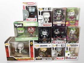 12 Funko and other figures including Star Wars, Disney, etc.