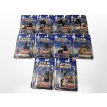 10 Hasbro Star Wars figures, boxed.