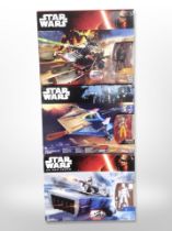 Two Hasbro Star Wars figures, Hera Syndulla's A-Wing , First Order Snowspeeder,