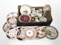 A collection of Bavarian porcelain tea china, Imari porcelain plates,