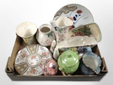 A collection of Maling lustre ceramics, blush ivory wash jug and basin, etc.