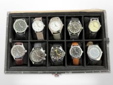 A collection of ten military style watches (10)