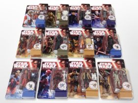 12 Hasbro Star Wars The Force Awakens figures, boxed.