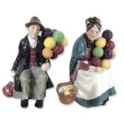 Two Royal Doulton figures, 'The Balloon Man' HN 1954 and 'The Old Balloon Seller' HN 1315.