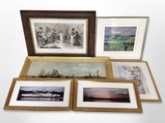 A group of pictures and prints including Hamish McDonald limited edition signed landscape print,