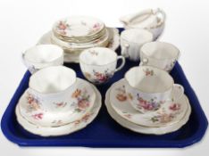 21 pieces of Royal Crown Derby Derby Posies tea china.