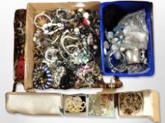 Mixed costume jewellery, faux pearls, bangles, bead necklaces, etc.