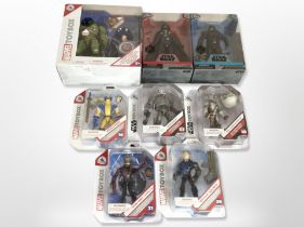 Two Disney Store Star Wars elite figures, and six further Marvel Toy Box figures.