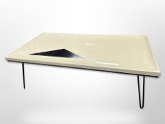 A contemporary Aga door coffee table